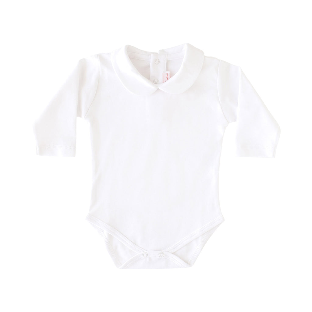 Pineapple Sunshine White L/S Peter Pan Onesie - Little Birdies