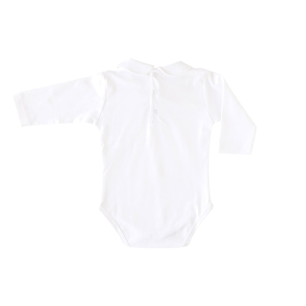 Pineapple Sunshine White L/S Peter Pan Onesie - Little Birdies