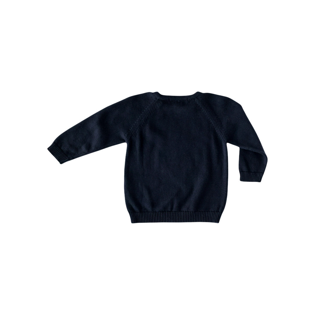 Navy Fox Intarsia Knit Sweater | Pineapple Sunshine™ Navy Fox Intarsia Knit Sweater | Pineapple Sunshine™