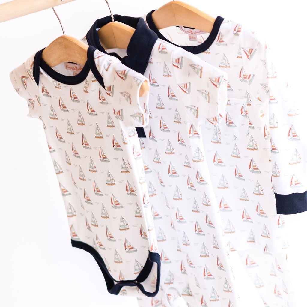 Sailboat Romper with Collar - Pineapple Sunshineâ„¢