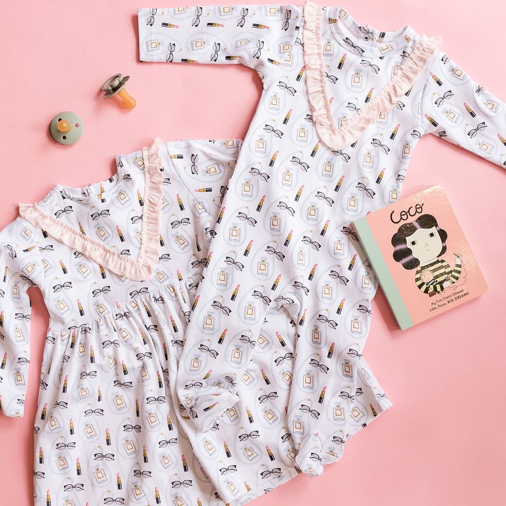 Coco Print Dress with Ruffle - Pineapple Sunshineâ„¢