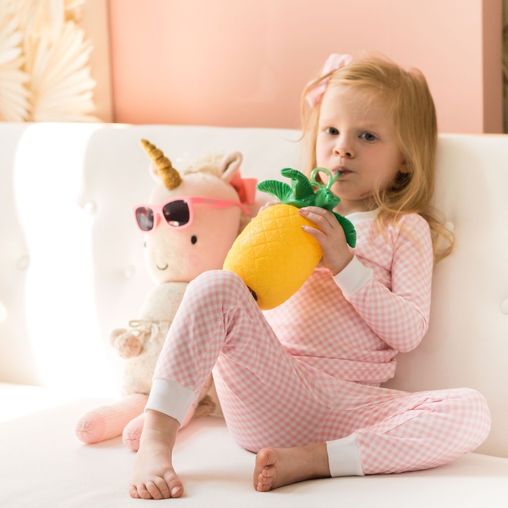 Pink Gingham Pajama Set - Pineapple Sunshineâ„¢