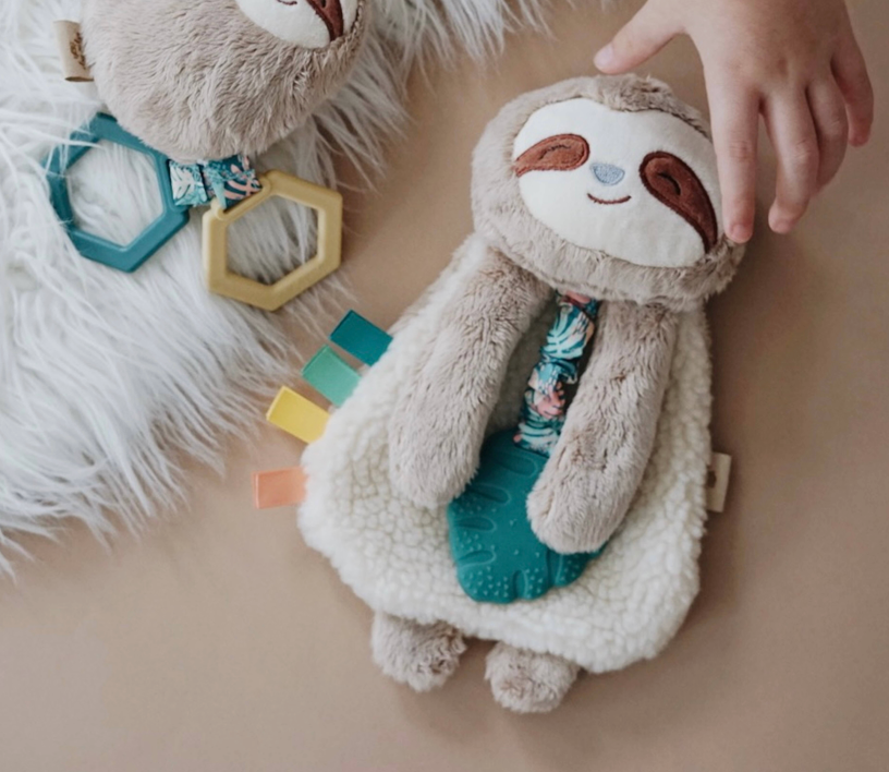 Itzy Ritzy Bitzy Crinkle™ Sensory Crinkle Toy with Teether - Peyton the Sloth - Little Birdies