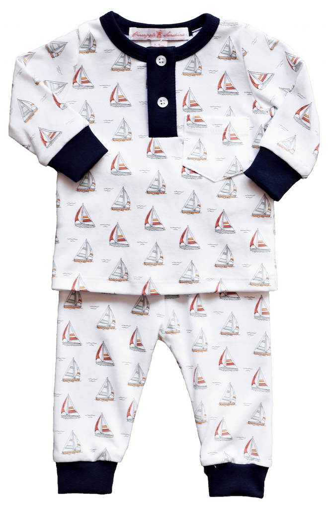 Pineapple sunshine sailboat boys 2 piece pajama