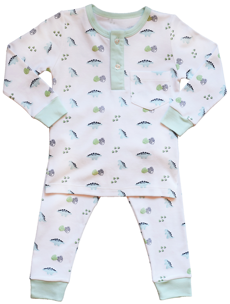 Pineapple Sunshine Dino Print Pajama Set