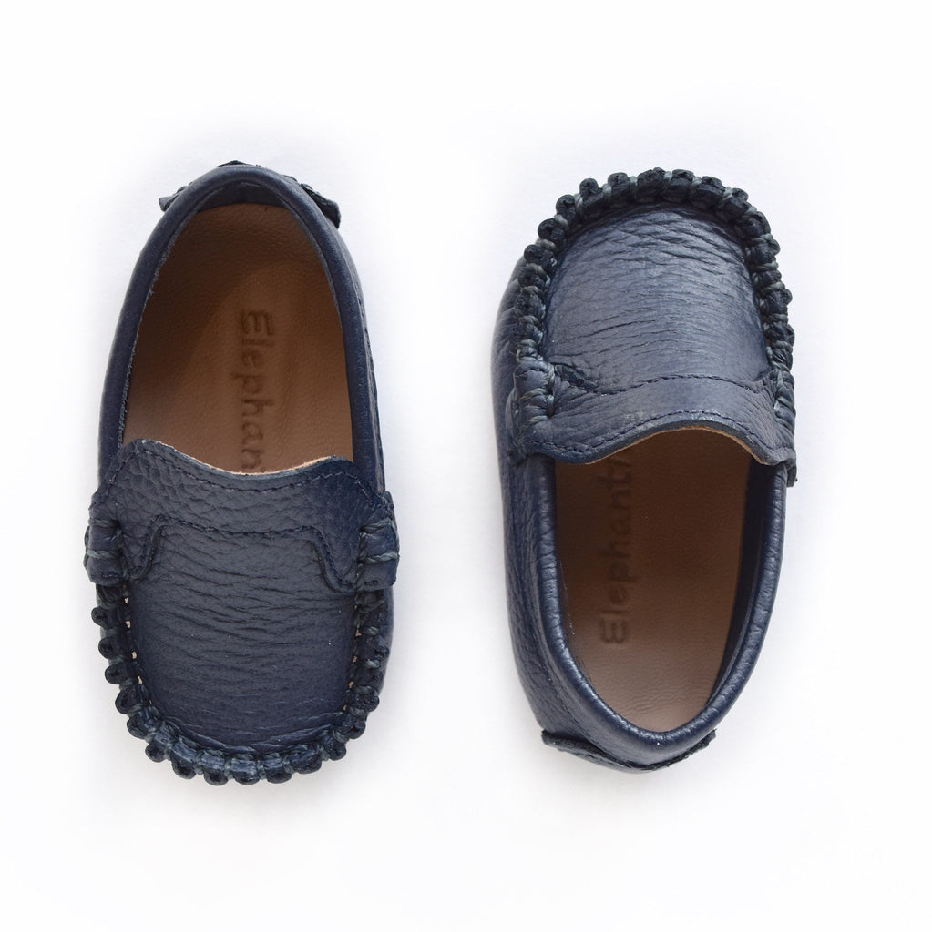Navy Leather Driving Moccasin - Pineapple Sunshine™